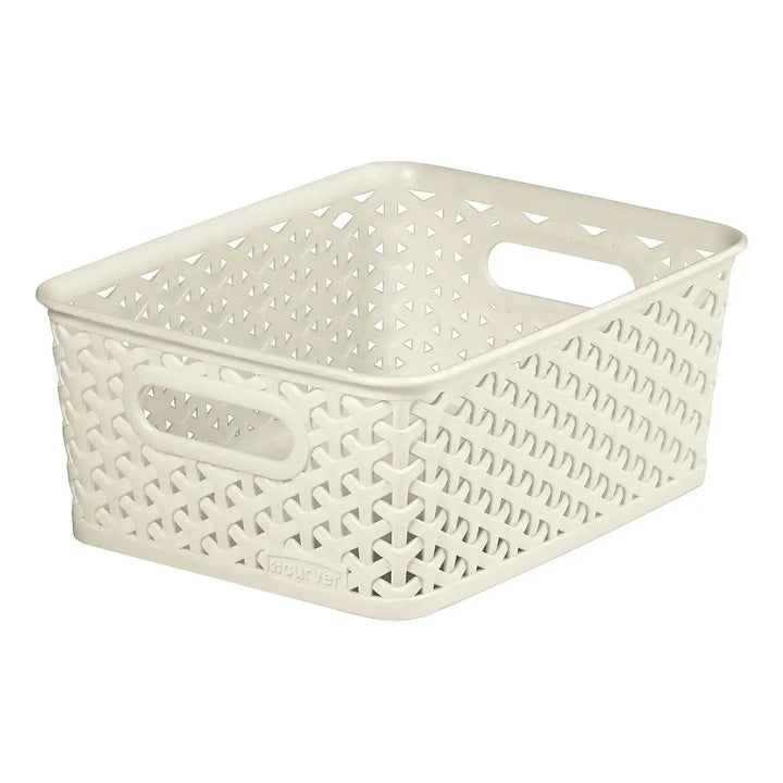 Curver ivory coloured woven style storage basket