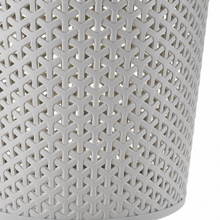 close up of rattan detailing made from plastic material