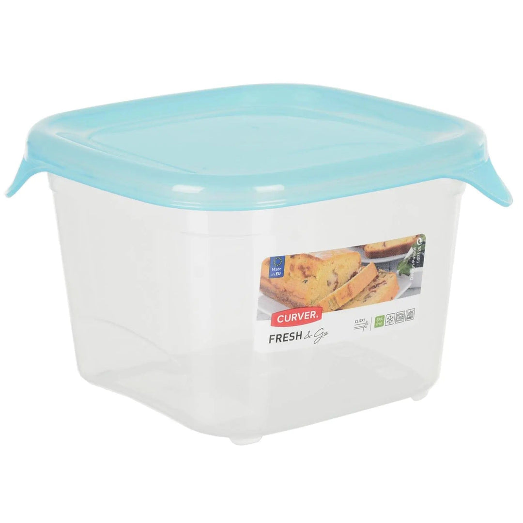 Curver Fresh & Go food storage container with blue plastic lid