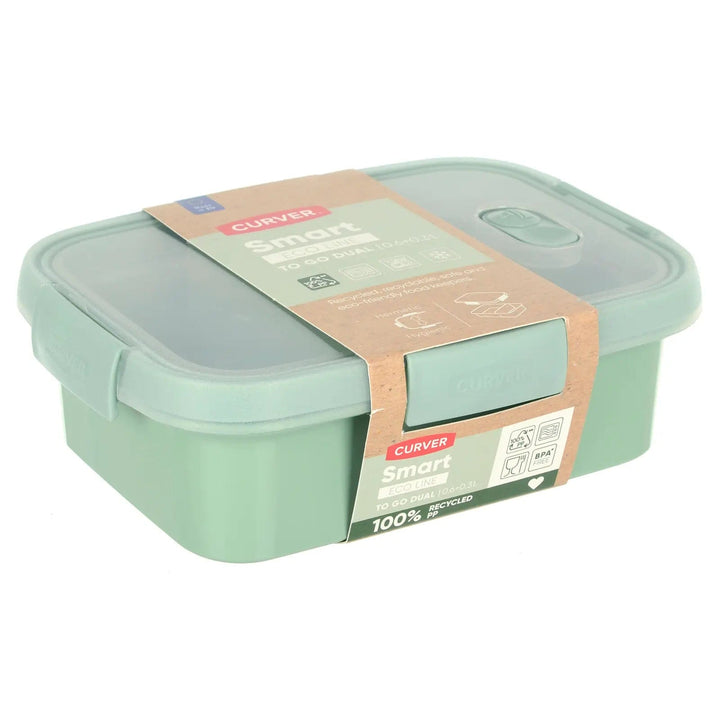 Gren plastic food storage container with clip lock lid and steam vent from Curver