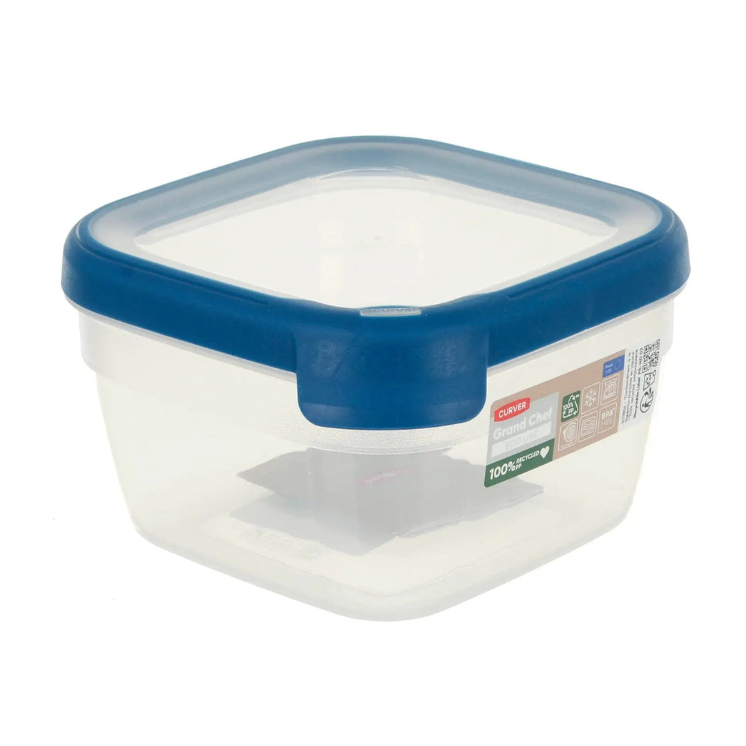 Square shape Curver Grand Chef food storage container with blue seal lid