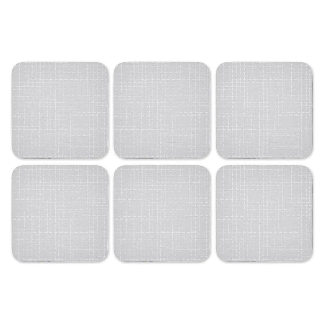 Set of 6 hessian grey pattern coasters from Pimpernel