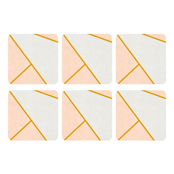 Urban Chic pink, gold and grey pattern set of 6 coasters from Pimpernel