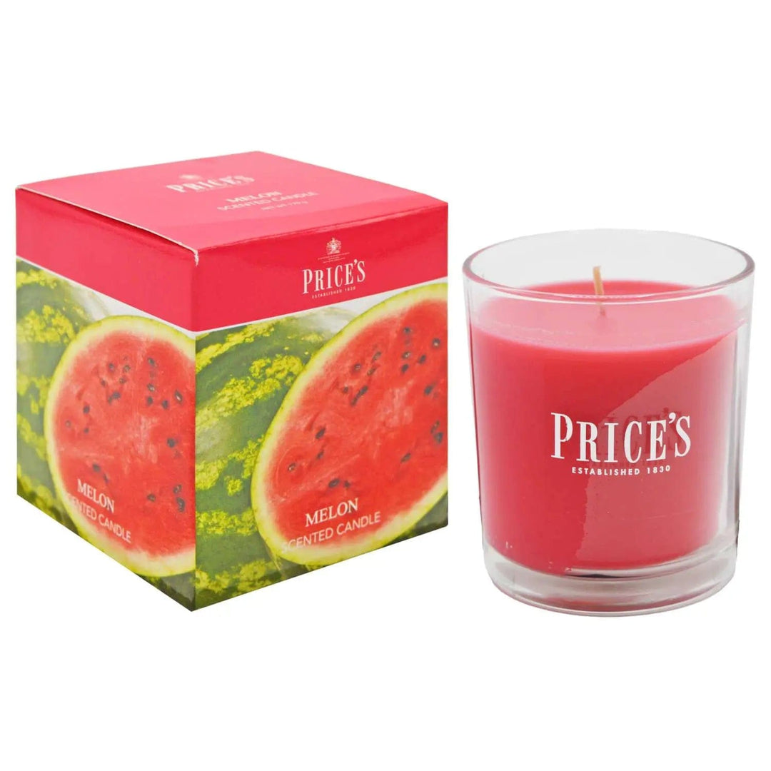 Melon scented candle in glass jar with gift box packaging