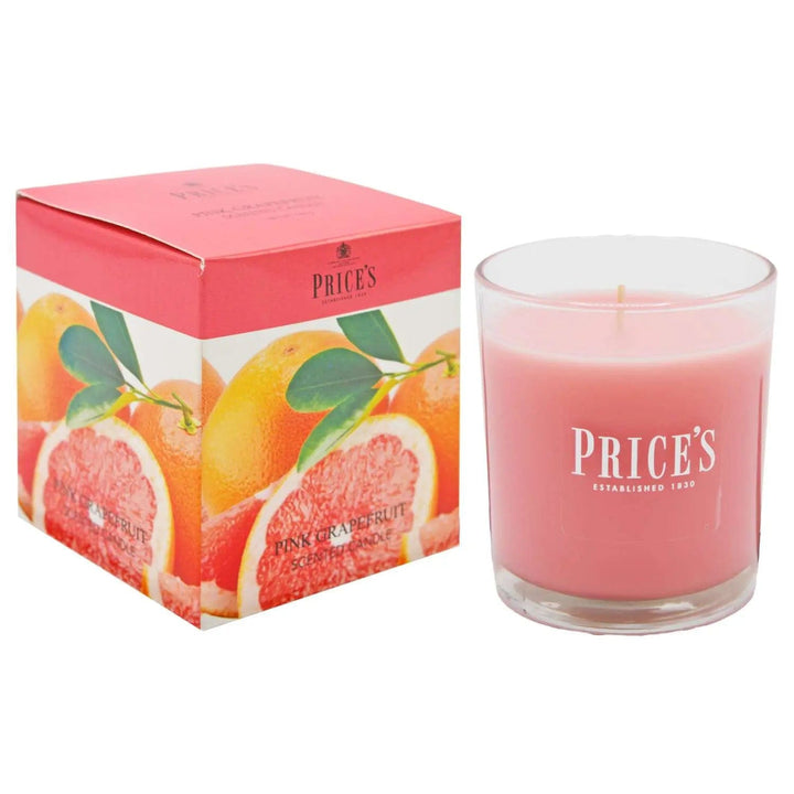 Pink Grapefruit scented candle in glass jar with gift box packaging