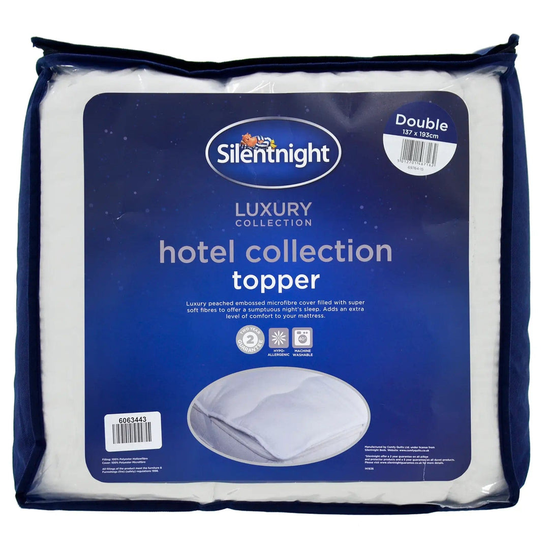 Packaging for Silentnight hotel collection topper in double size