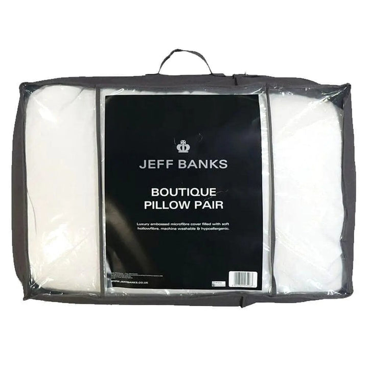 Jeff Banks Boutique Pillow Pair Hollowfibre Luxury Embossed Cover