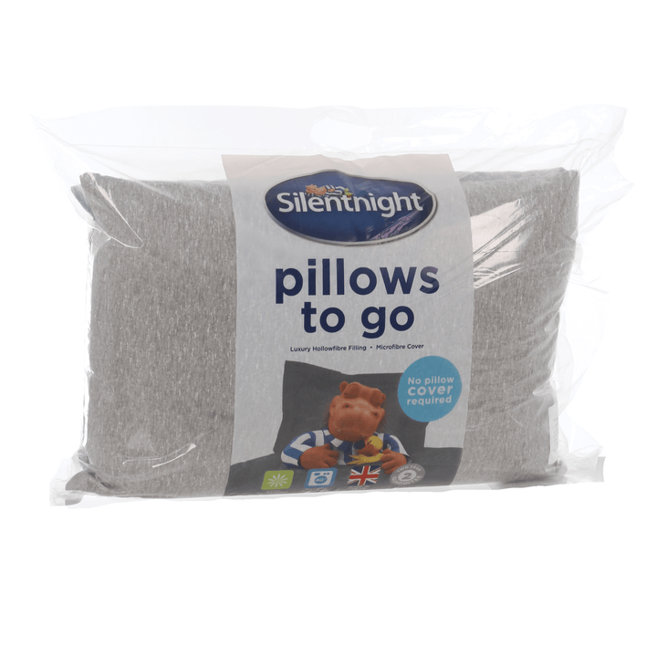 pillows to go in transparent packaging on white background silentnight brand