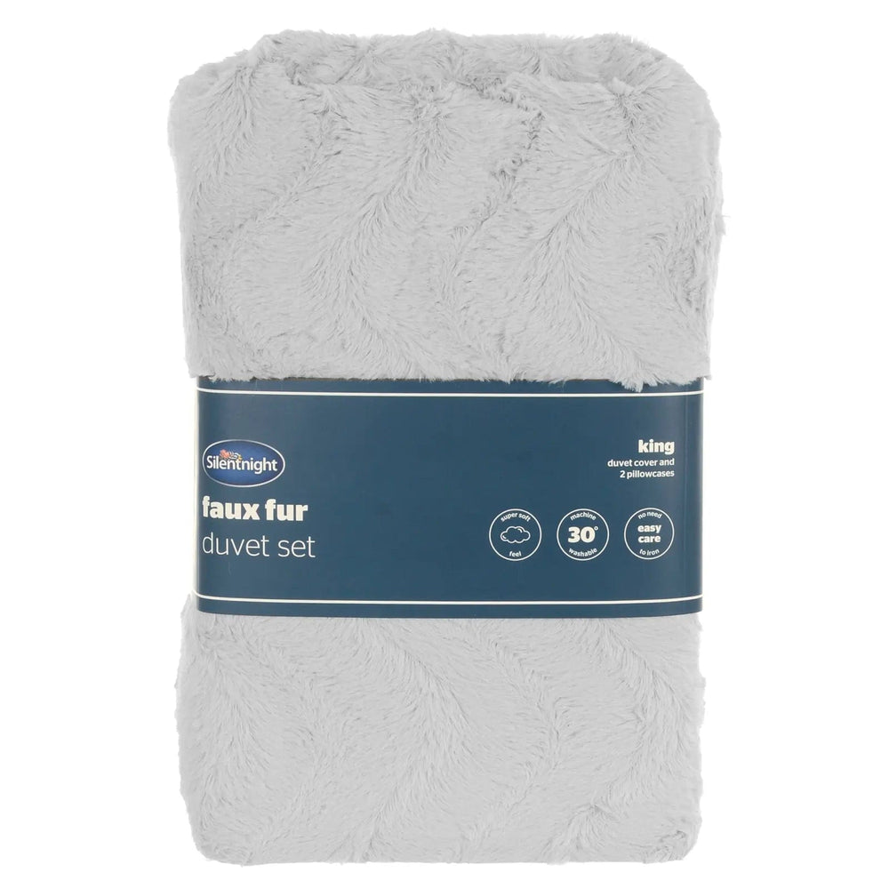 Packaging for silentnight king size faux fur duvet set