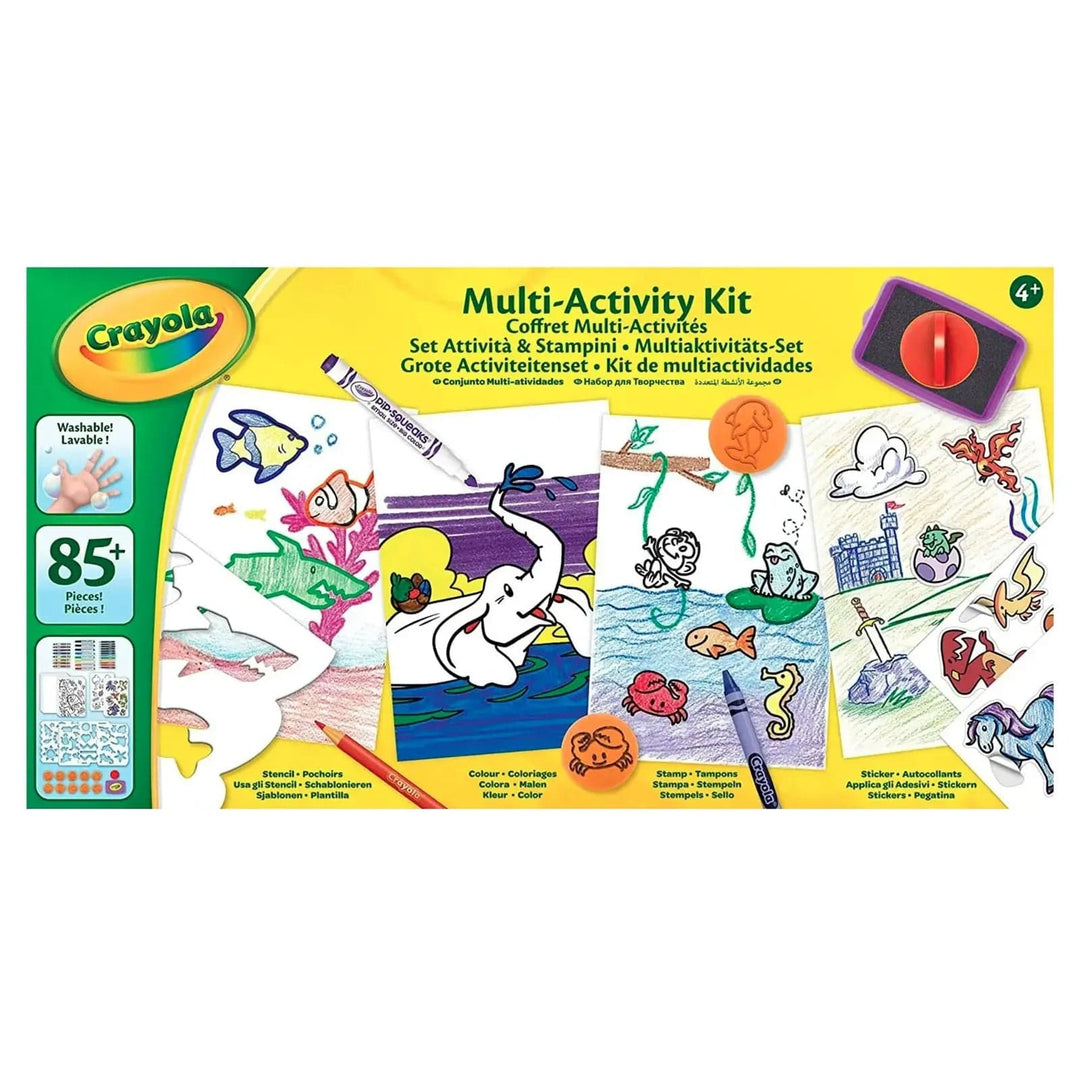 Large Multi-Activity Kit by Crayola in the box with 85+ pieces for arts and crafts