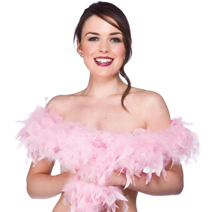 Fluffy Feather Boa Flapper Dance Burlesque Hen Night 1.7m Baby Pink