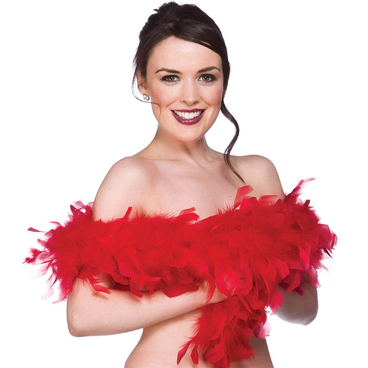 Fluffy Feather Boa Flapper Dance Burlesque Hen Night 1.7m Red