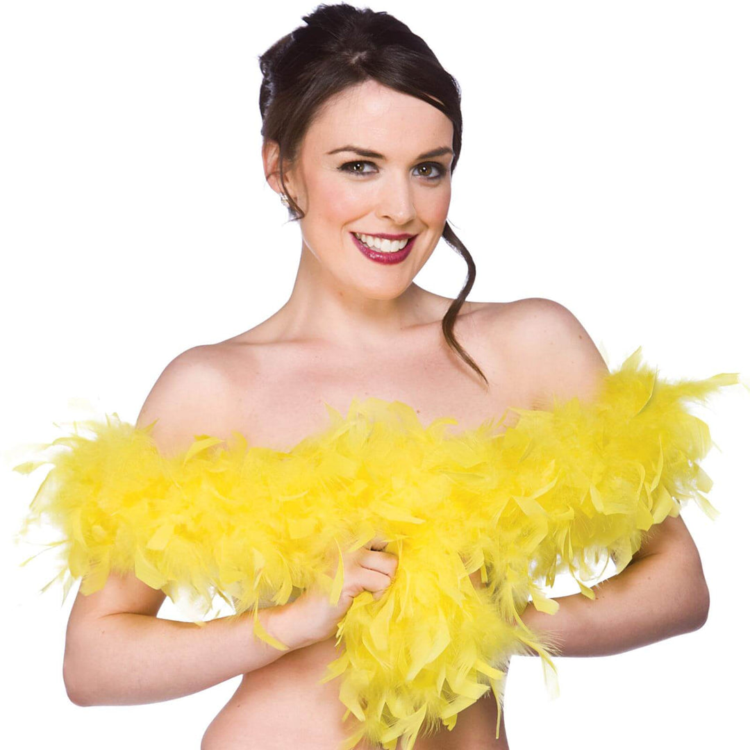 Fluffy Feather Boa Flapper Dance Burlesque Hen Night 1.7m Yellow