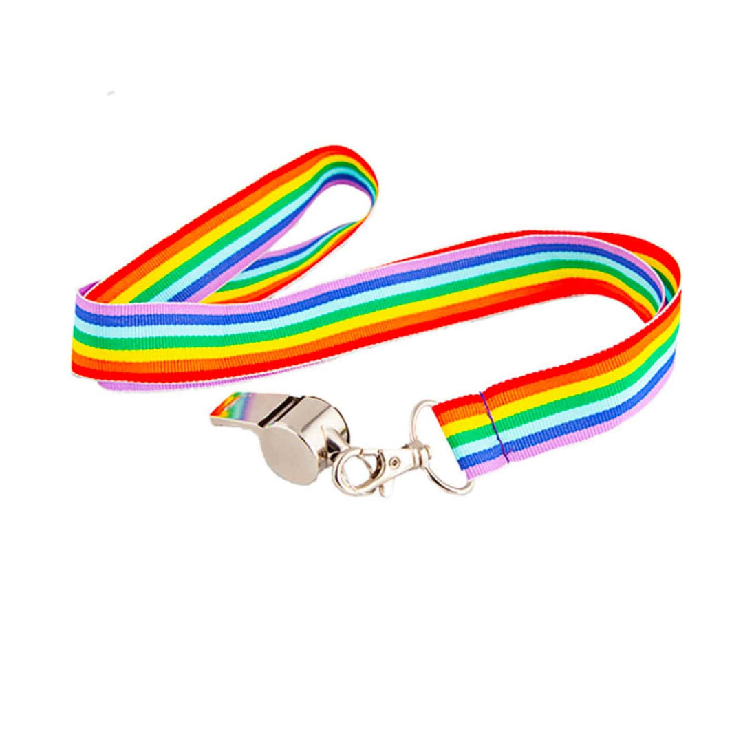 Whistle On Rainbow Lanyard Sports Pride Carnival Party