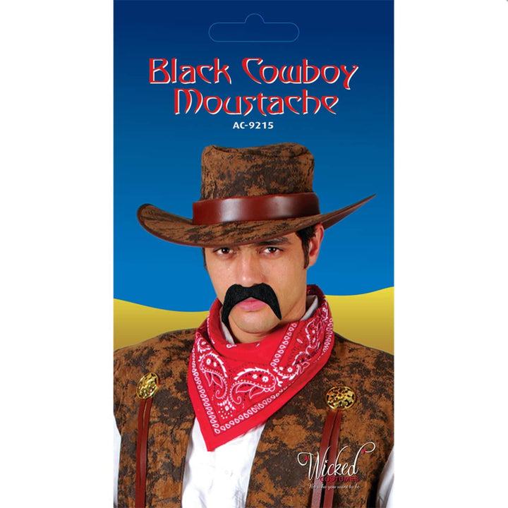 Cowboy Moustache Black Tash Wild West Mexican Bandit