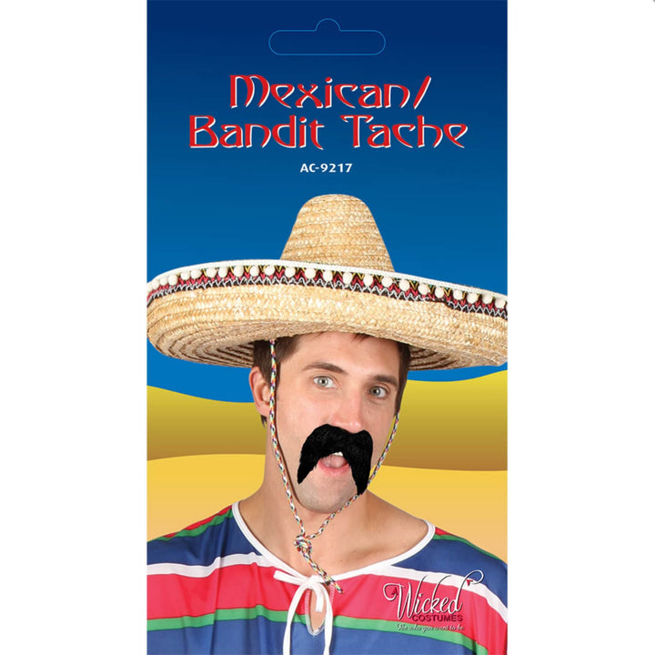 Mexican Bandit Moustache Big Black Tash Wild West