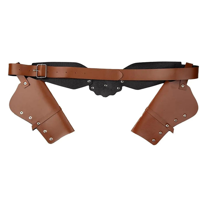 Back of a 2 holster cowboy belt with adjustable buckle fastening