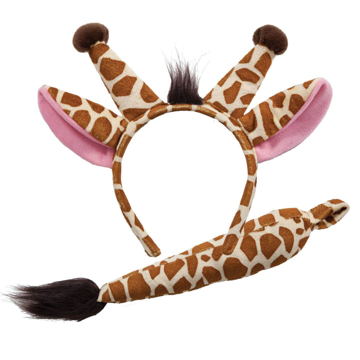 Ears &amp; Tail Set Kids Wild Animals Fancy Dress Zoo Safari Giraffe