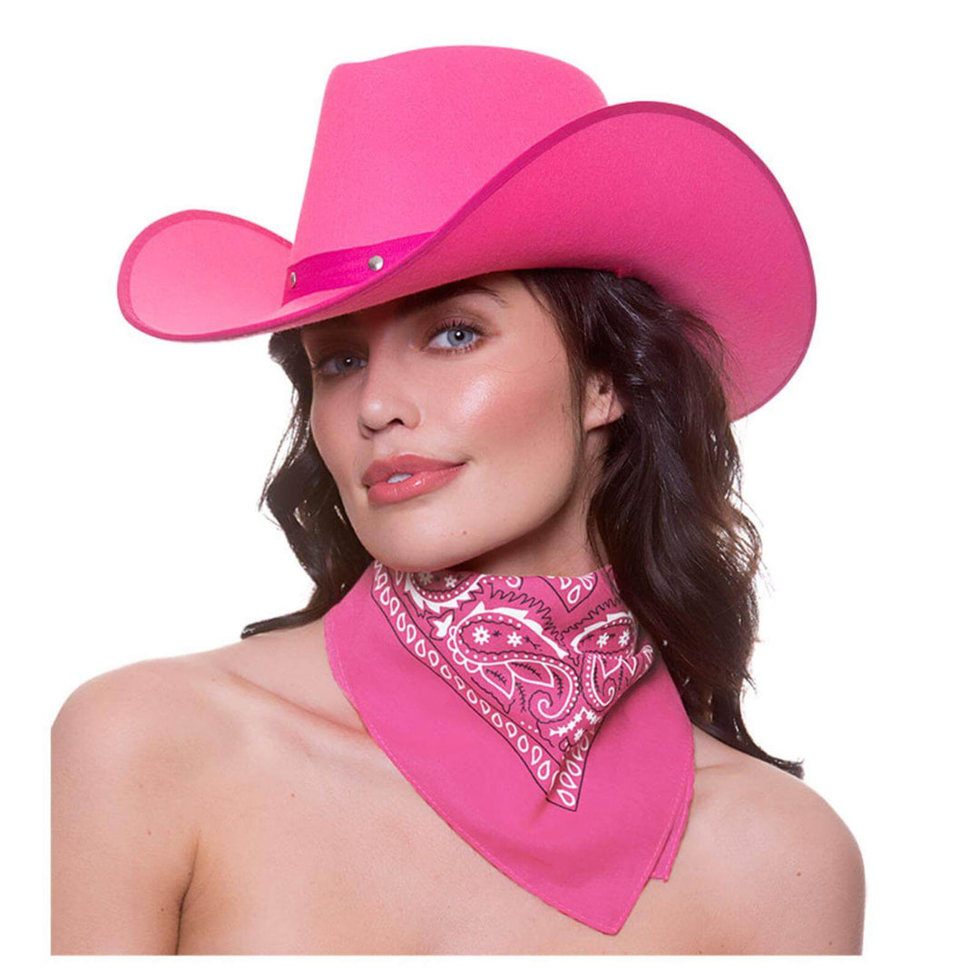 Cowboy Bandana Scarf Wild West Stag Hen Night Fancy Dress Pink