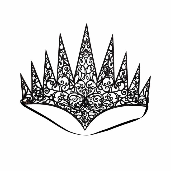 Fantasy crown in black filigree metallic effect for Gothic royal fancy dress costumes