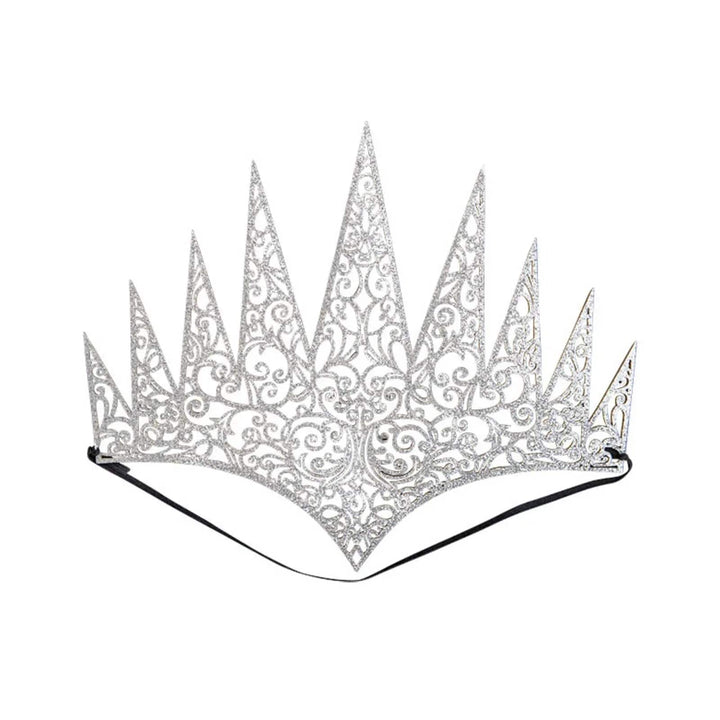 Fantasy crown in silver filigree metallic effect for Gothic royal fancy dress costumes