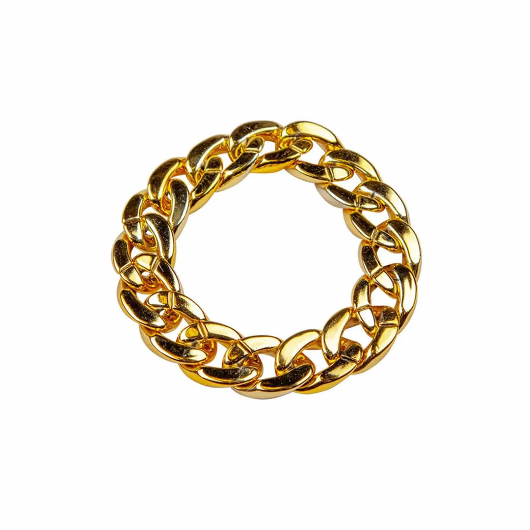 Big chunky gold bracelet in plastic bling for fancy dress costumes