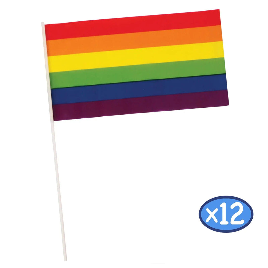 Rainbow colour hand flag for pride festivals and carnival