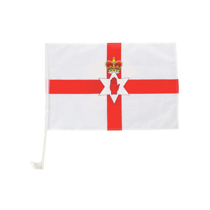 Flag of Ulster with red cross on a white background