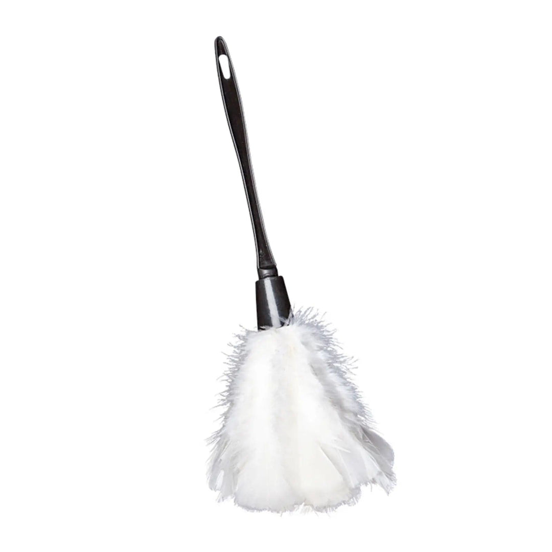 Duster with white feathers and a black handle for housemaid's fancy dress costumes