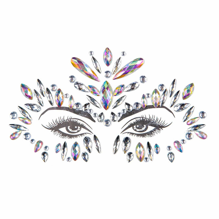 Set of sparkle eyes acrylic stick on gems for festivals and fancy dress costumes