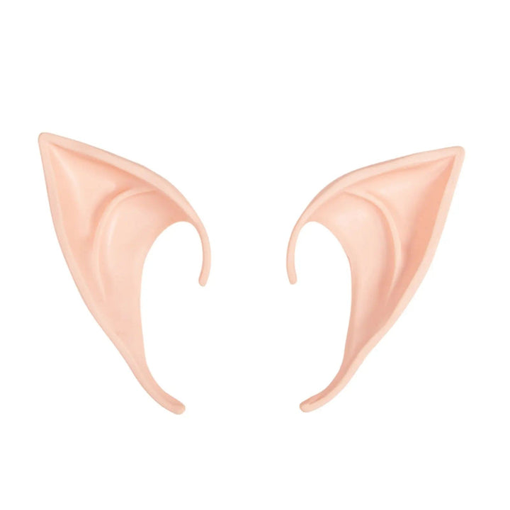 Pair of pink latex pointed ears for elf, pixie and fairy fancy dress costumes