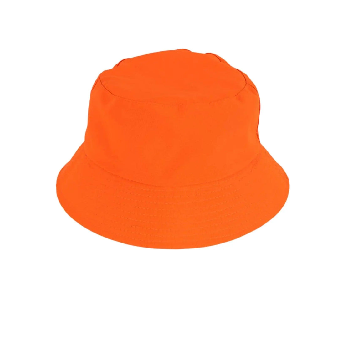 Orange neon bucket hat for retro 80s fancy dress parties