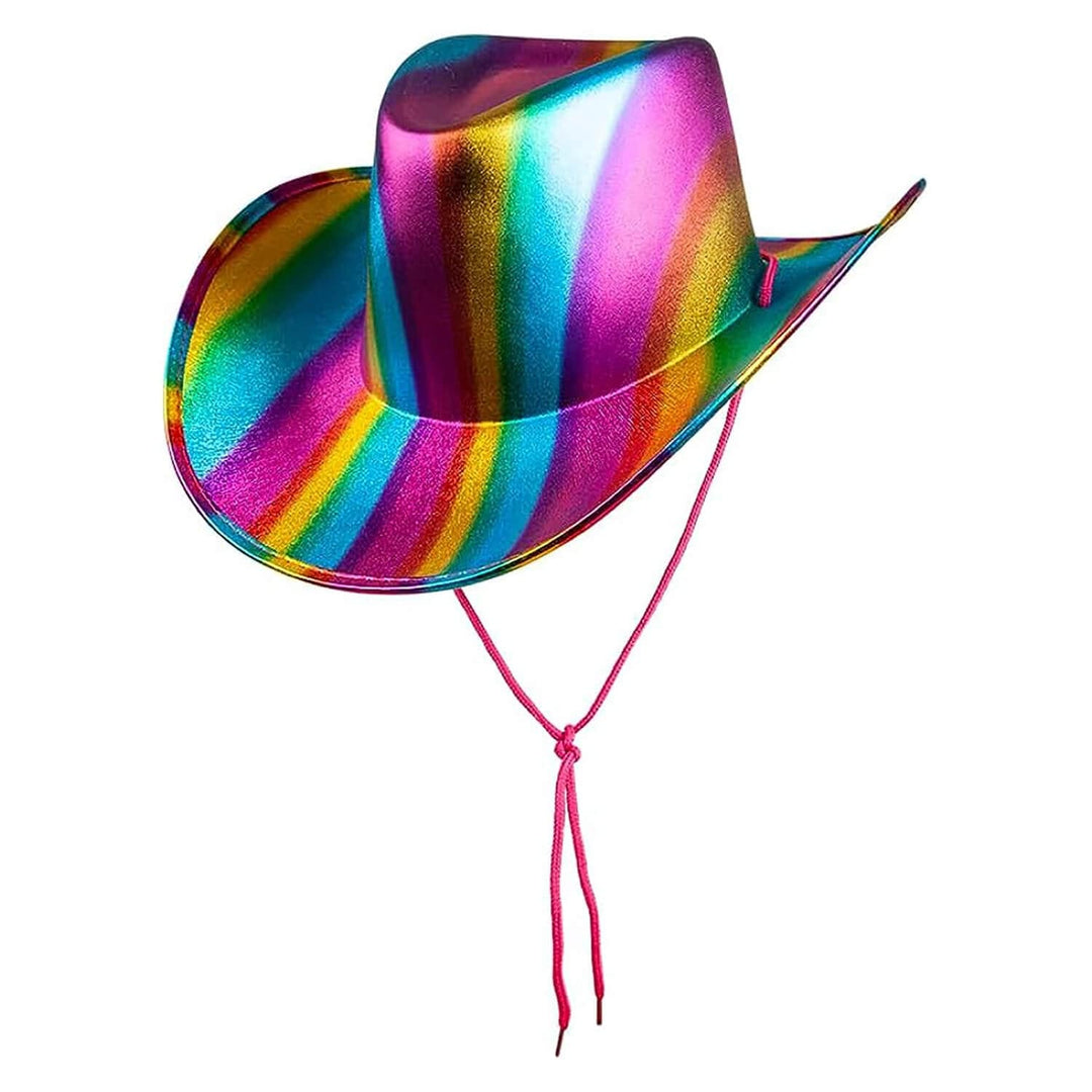 Texan Cowboy Hat Metallic Rainbow Cowgirl Fancy Dress