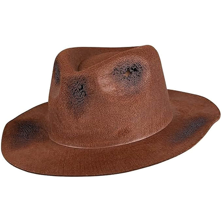 Adult Nightmare Hat Brown Fedora Worn Look Freddie Fancy Dress