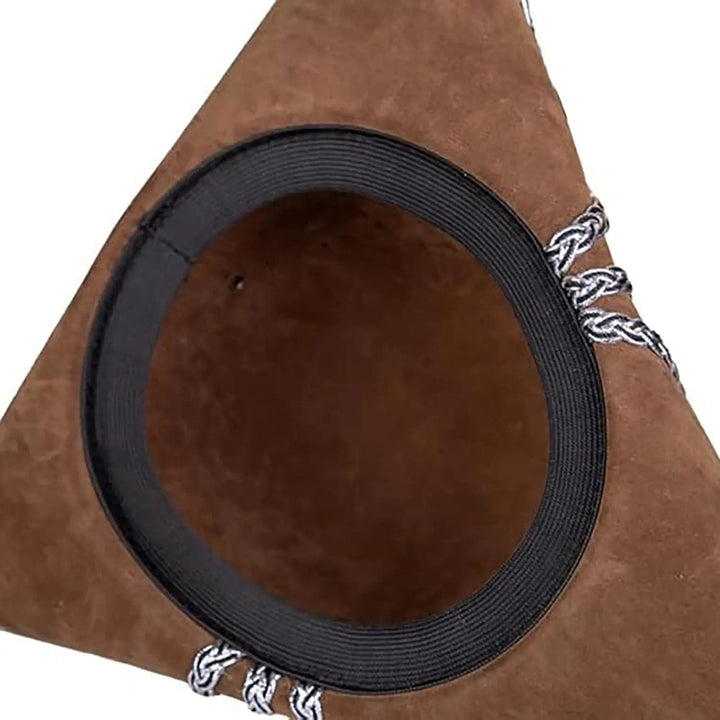 Inner elastic lining for an enhanced fit on a brown pirate hat