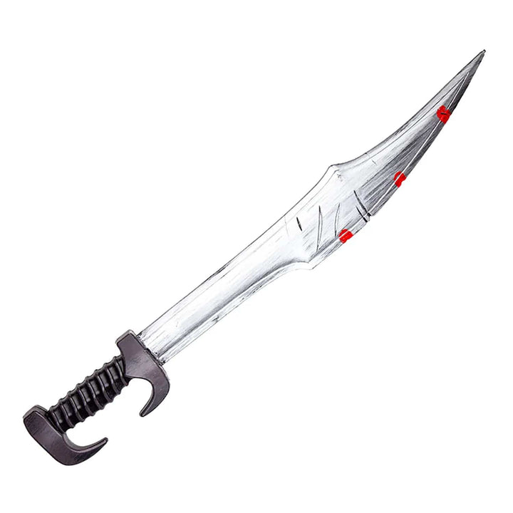 Silver sword with pretend blood spots for Halloween fancy dress costumes