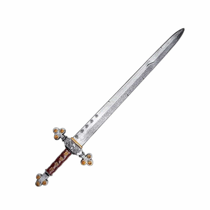 Silver weathered finish mediveal sword theatre prop