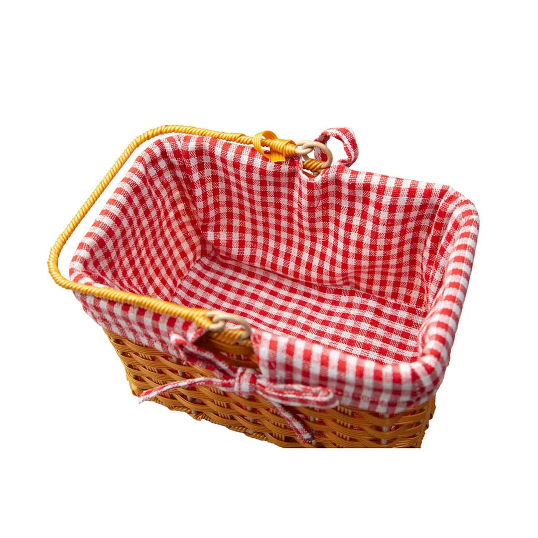 Little red riding hood picnic basket with red gingham checked lining