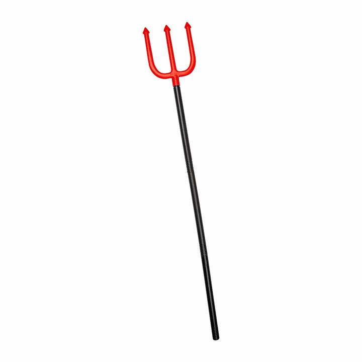 Red and black plastic Devil Trident Fork for Halloween and fancy dress costumes