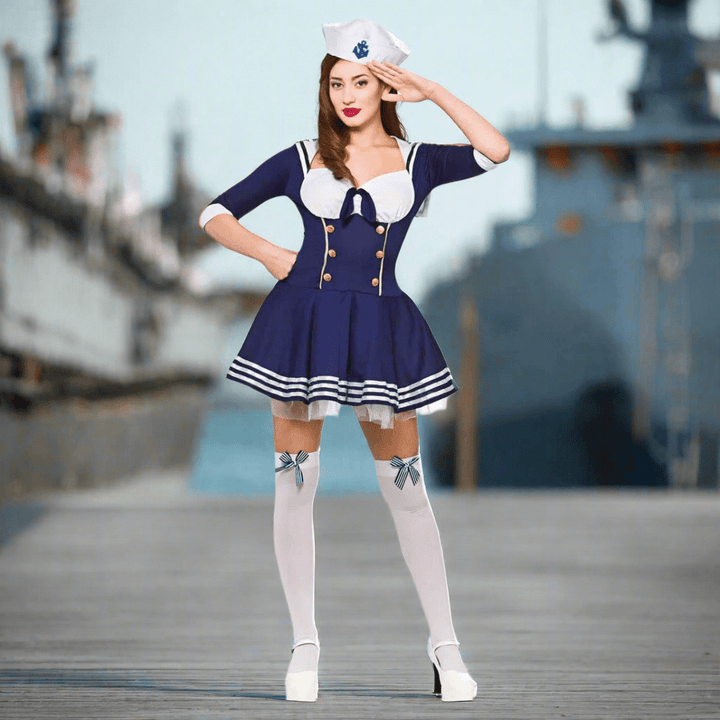 Womens Hello Sailor Fancy Dress Party Halloween Costume