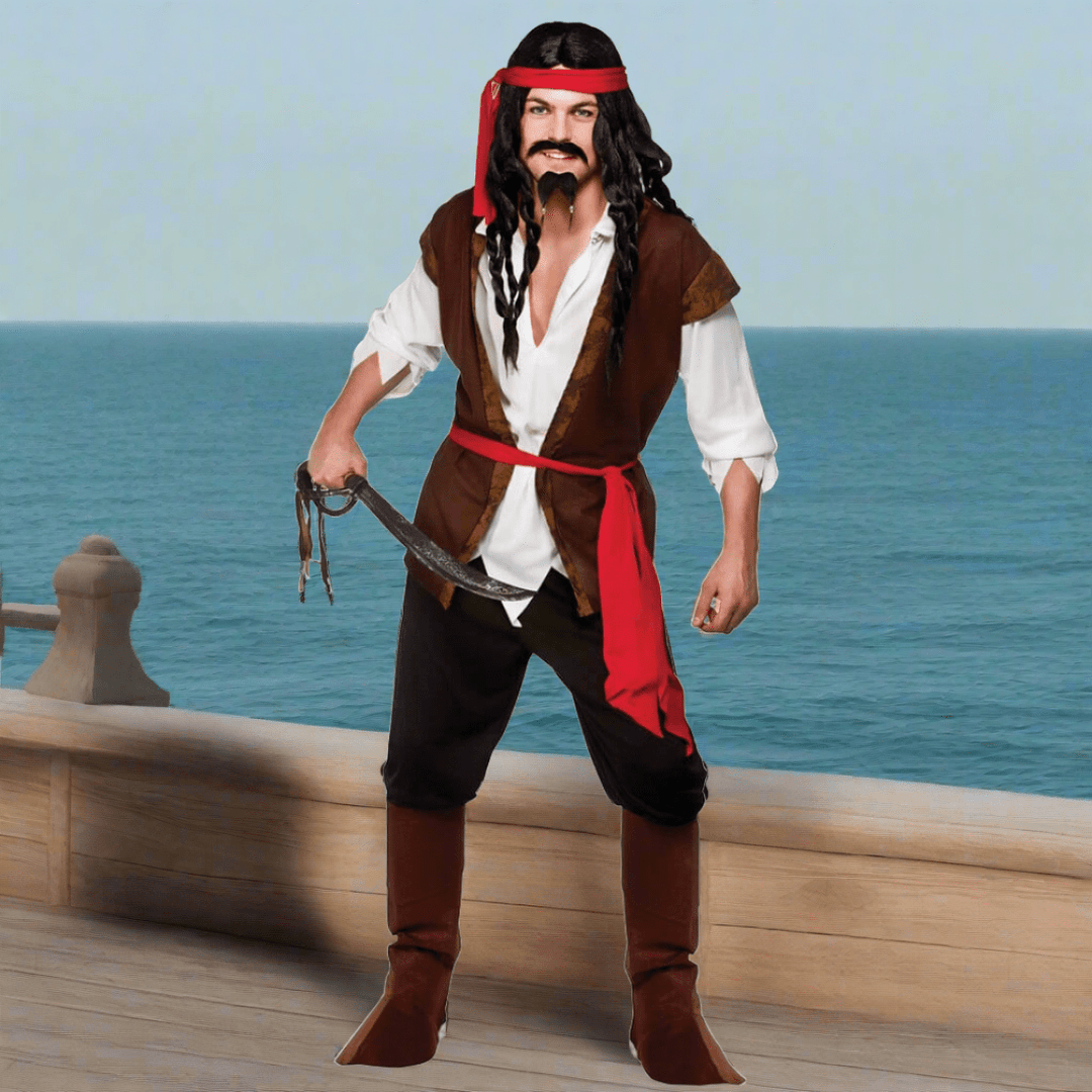 Wicked Pirate costume with a Ships Decking background