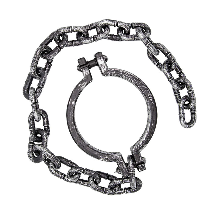 Prisoner neck shackle with chain for fancy dress costumes