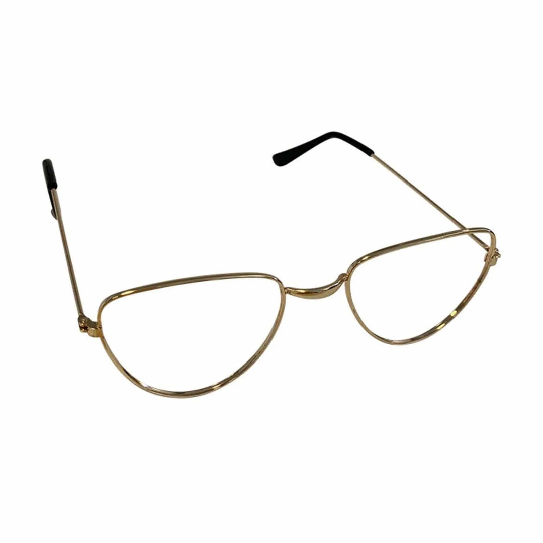 Pair of gold rimmed glasses for Santa Claus fancy dress costumes