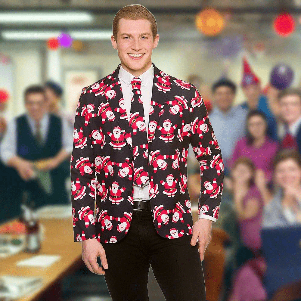 Santa Themed Jacket and Tie set perfect for the office or Christmas Party Season