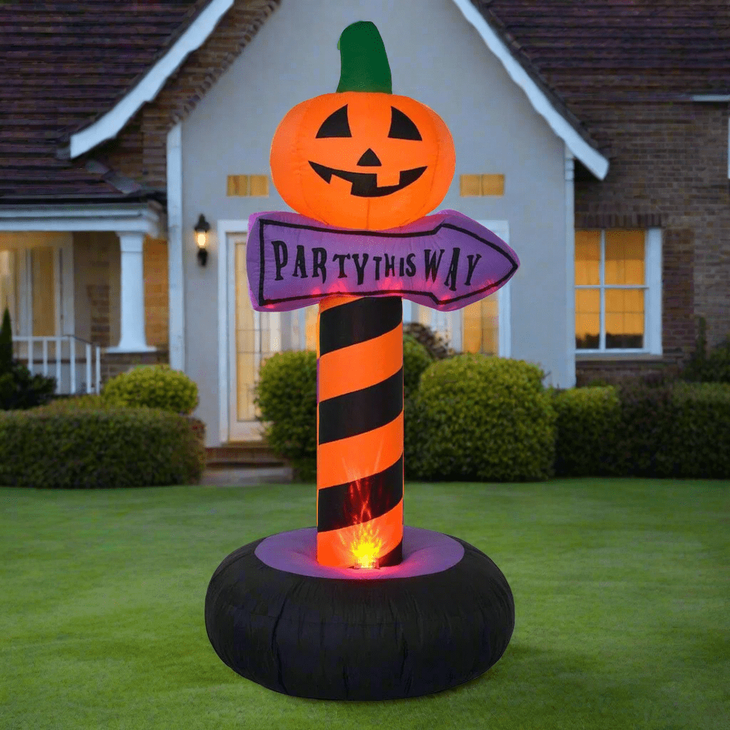 6ft Giant Inflatable Pumpkin Halloween Party Sign Decoration