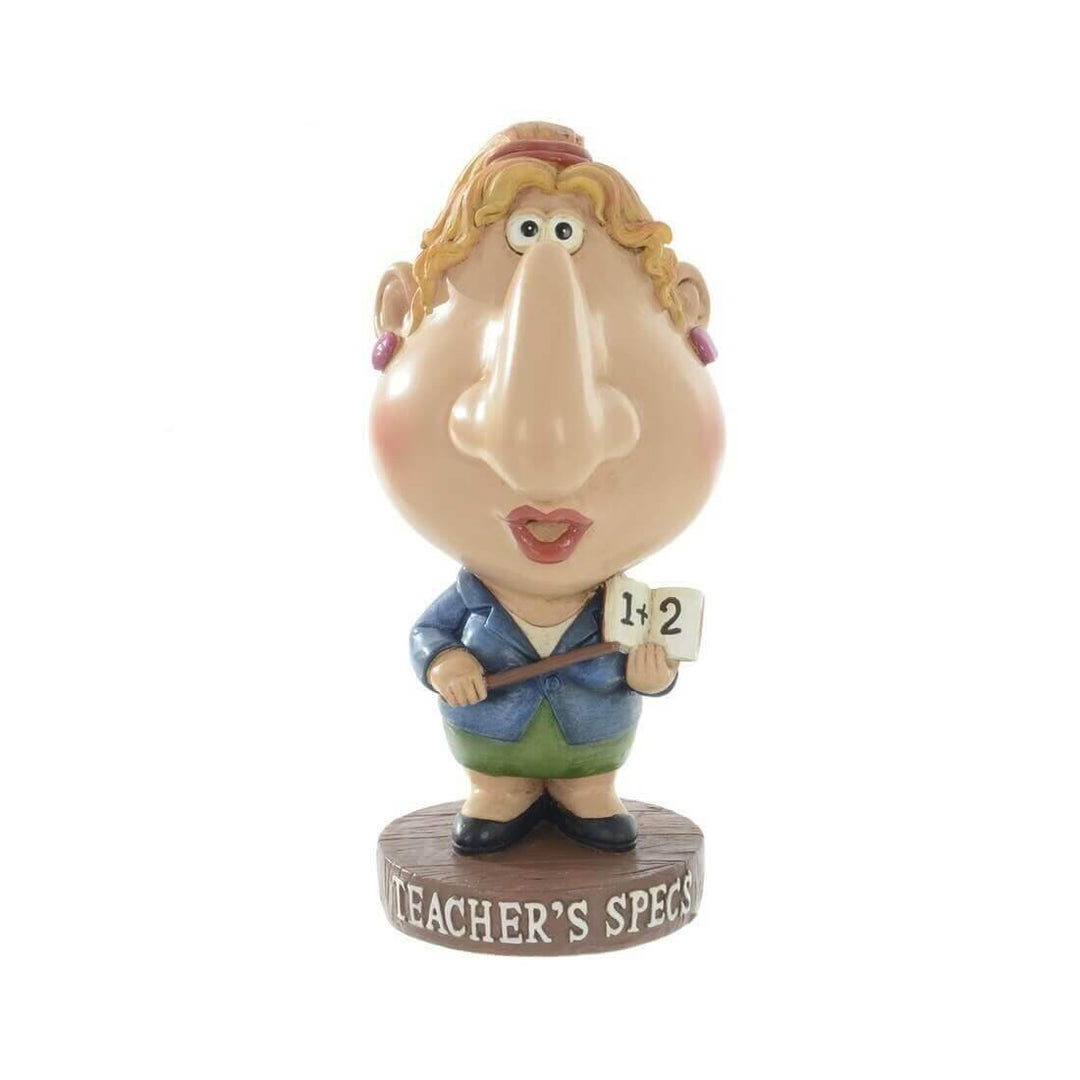 Female teacher's specs holder figure on a white background