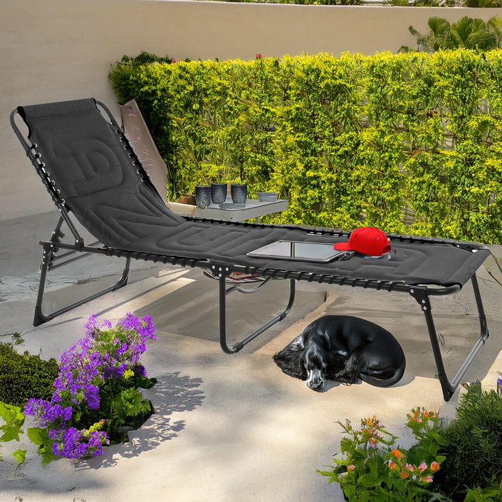 Azuma Padded Sun Lounger Garden Seat Folding Recliner