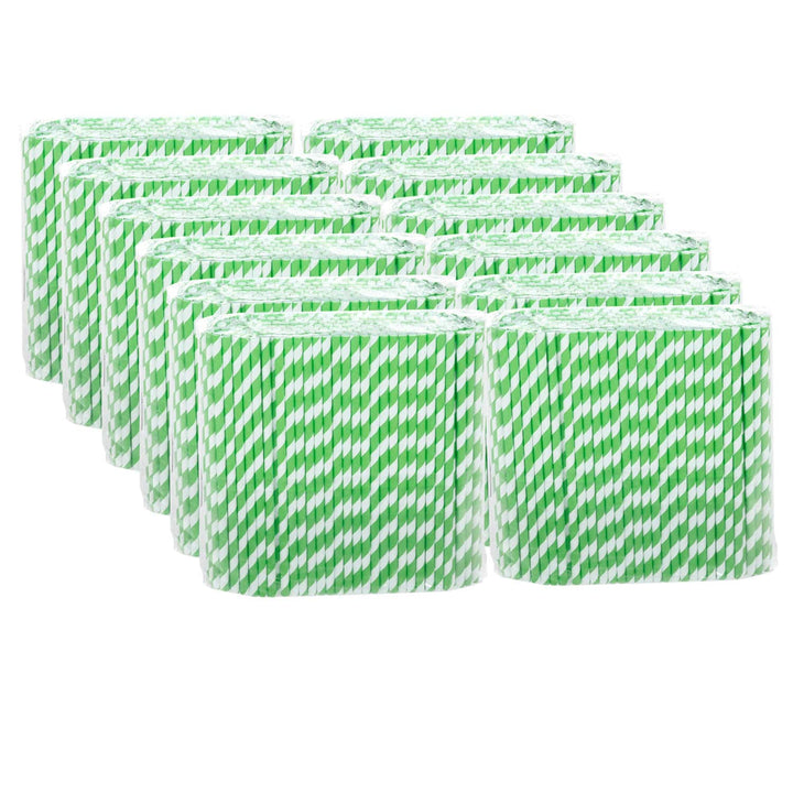 Bulk pack of 3000 Striped Paper Straws Eco Friendly Recyclable