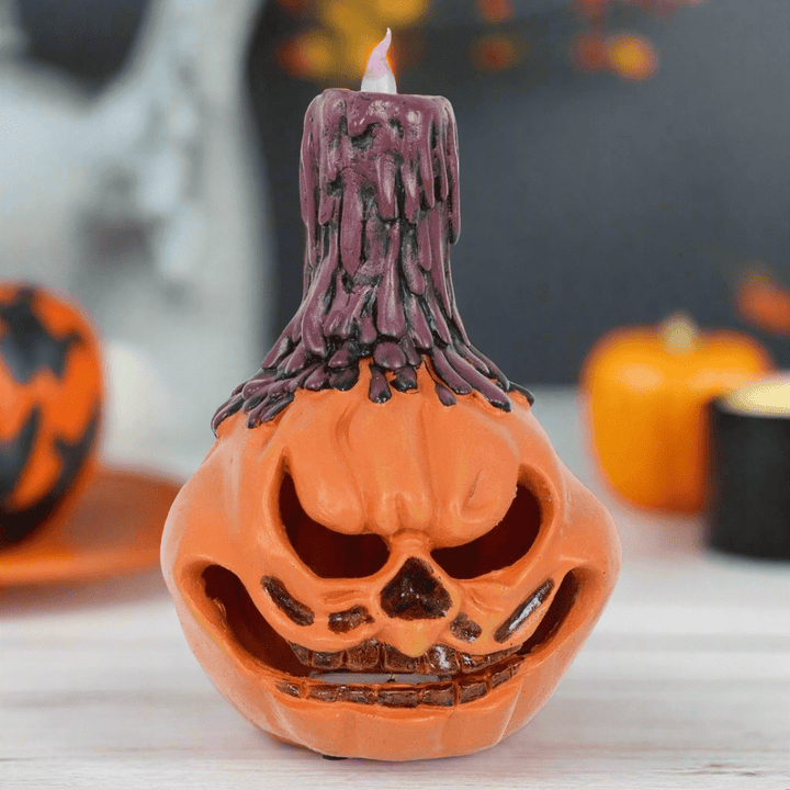 Cackle &amp; Co Light Up Pumpkin Candle Halloween Decoration