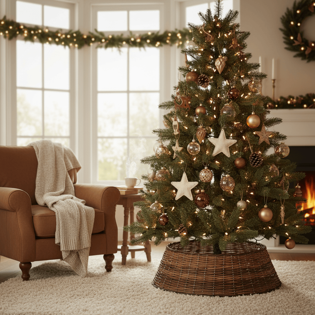 67cm Traditional Woven Willow Christmas Tree Skirt Base